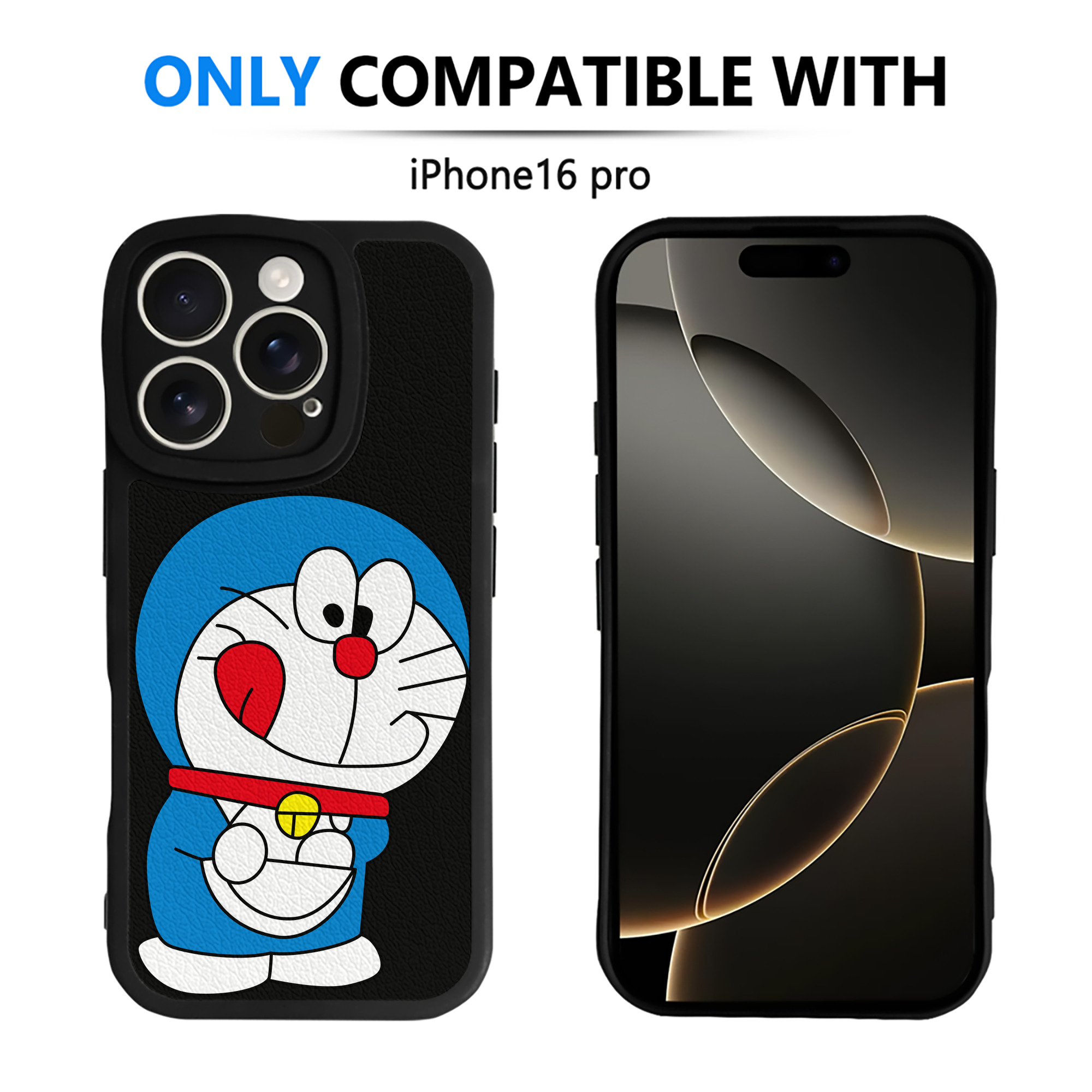 （画像用） ドラえもん Doraemon 【iPhone 16シリーズ対応】シリコンスマホケース（レザー調） 材質：シリコン